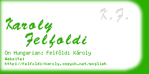 karoly felfoldi business card