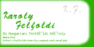 karoly felfoldi business card